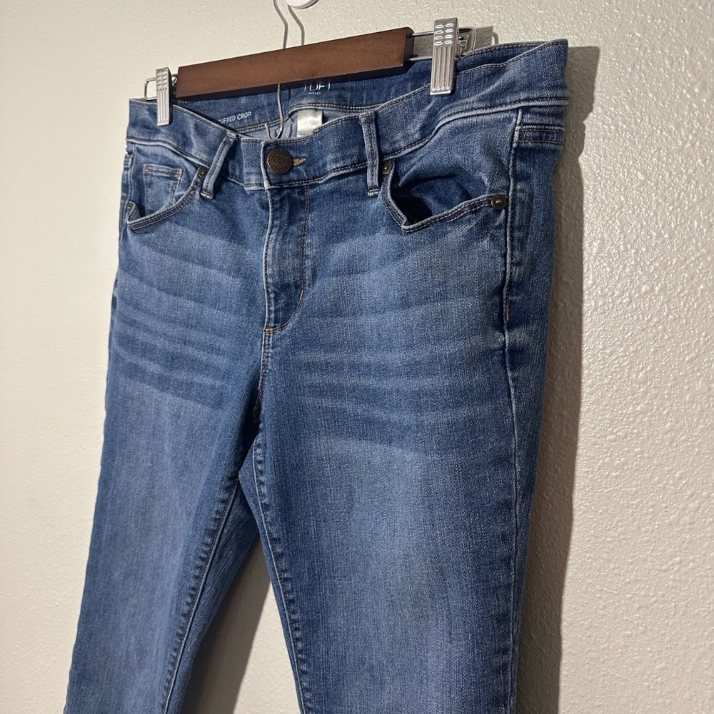 Loft Outlet Modern Cuffed Crop Capri jeans Blue Medium Wash 12P Petite